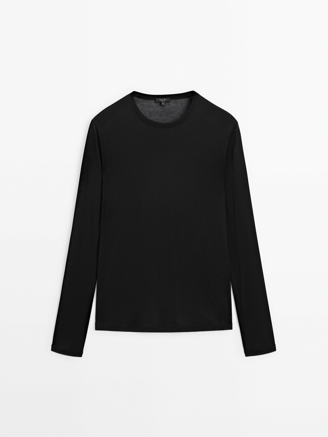 

Легкая футболка с длинными рукавами Massimo Dutti, черный