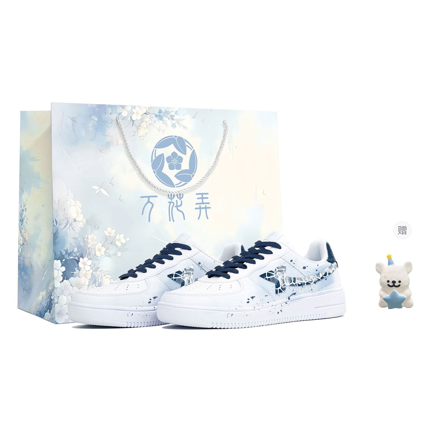 

XTEP Кроссовки Air Force One Quick Dry, износостойкие, для скейтбординга, мужские, белые, синие
