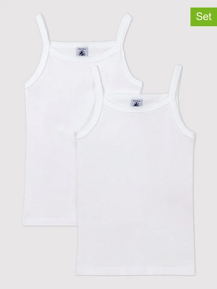Набор маек, хлопок, Petit Bateau, белый