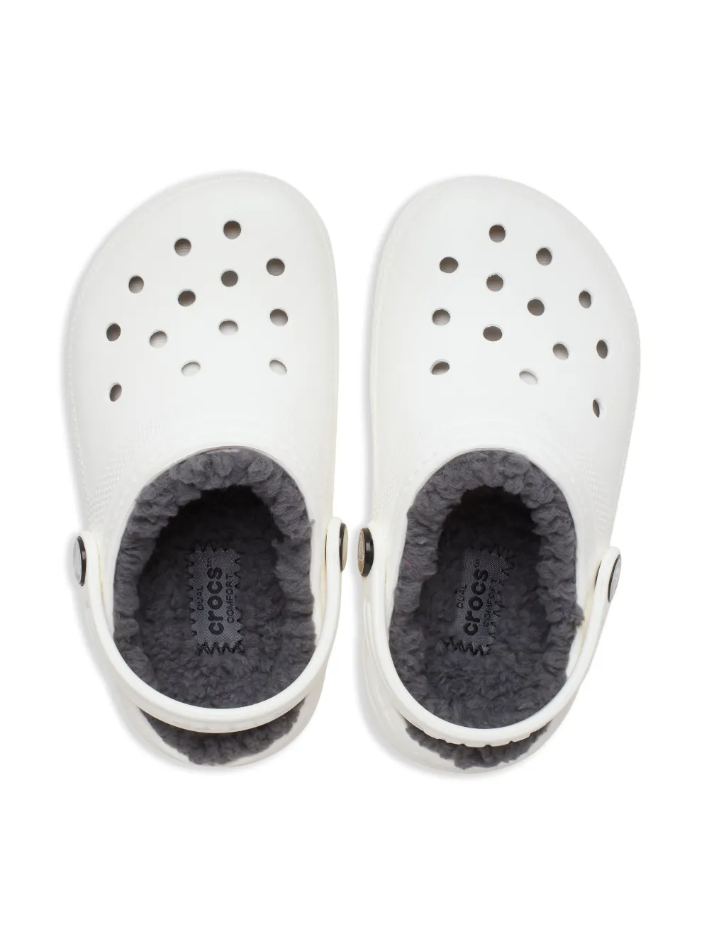 Клоги с искусственным мехом Crocs Kids, белый — фото 3