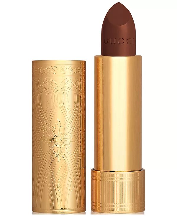 Стойкая атласная помада Rouge à Lèvres Gucci, 123 - auroral amber