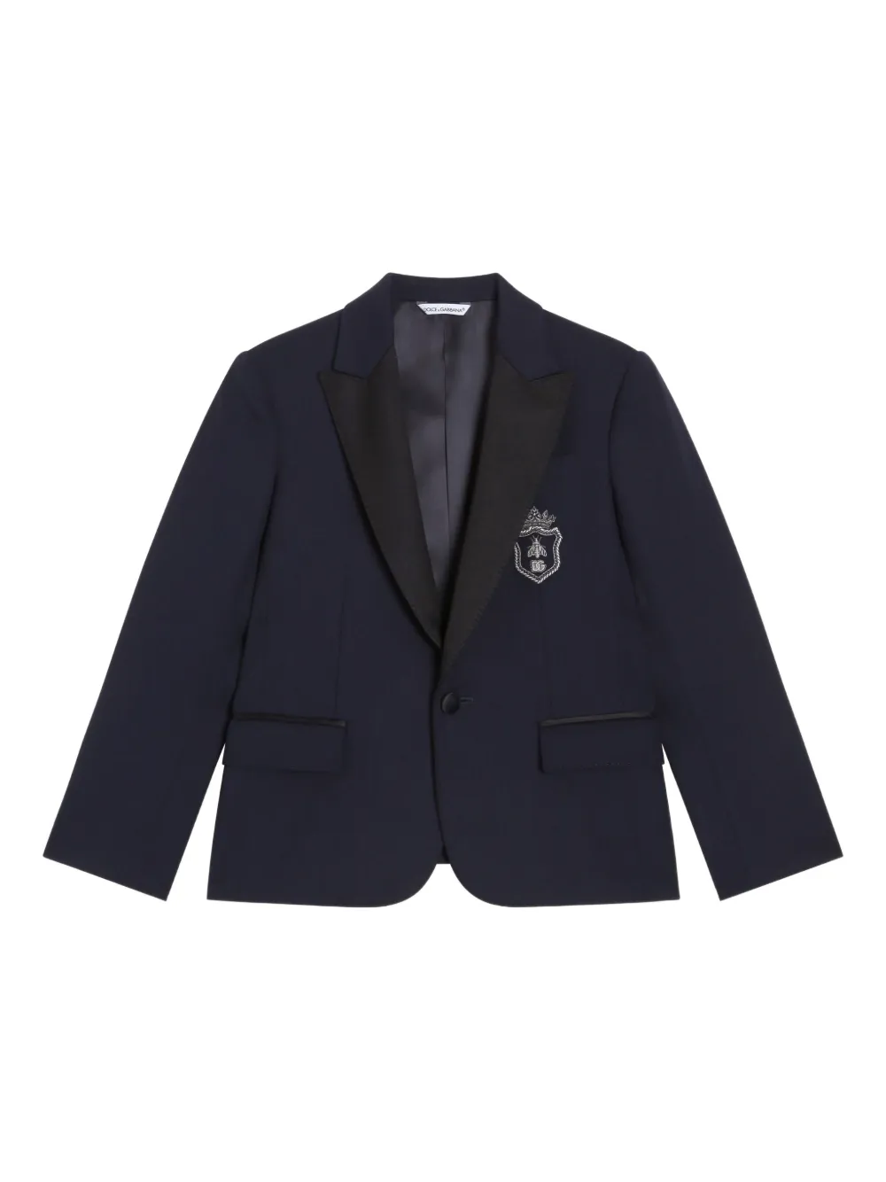 Однобортный блейзер Dolce & Gabbana Kids, синий