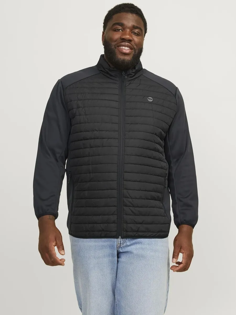 

Гибридная куртка Jack & Jones PlusSize "JJEMULTI QUILTED COLLAR NOOS PLS", с капюшоном, черный