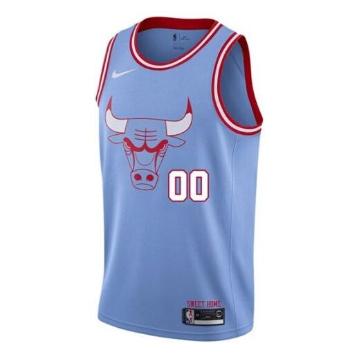 

Спортивная футболка sports basketball jersey vest ce city version chicago bulls blue Nike, синий