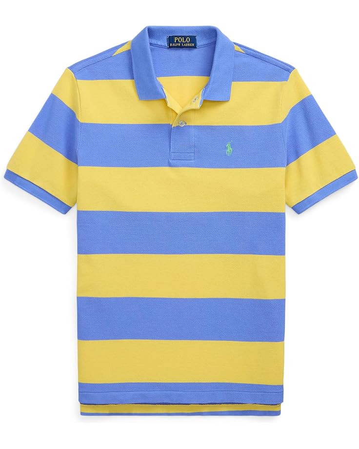 

Поло Polo Ralph Lauren Kids Striped Cotton Mesh Polo Shirt, цвет Harbor Island Blue/Oasis Yellow