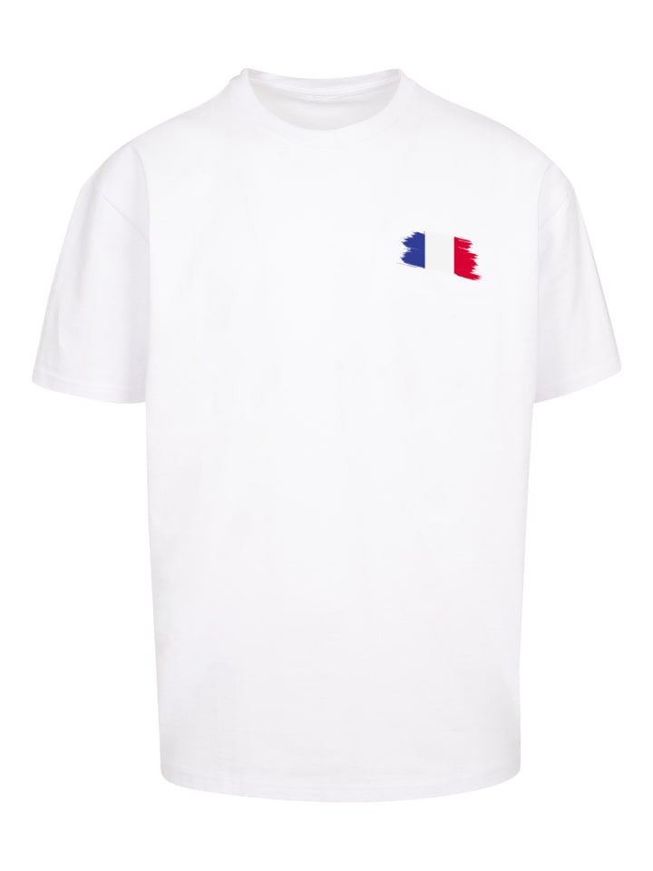 

F4NT4STIC Плотная футболка оверсайз с флагом Франции белого цвета, Белый, F4NT4STIC Плотная футболка оверсайз с флагом Франции белого цвета