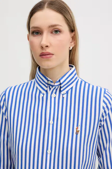 Рубашка женская в полоску Polo Ralph Lauren, синий — фото 4