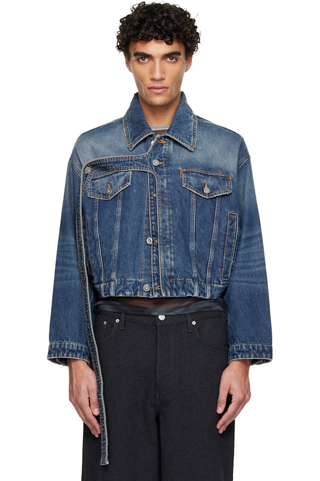 

Jean Paul Gaultier Синяя джинсовая куртка оверсайз с широкими лямками