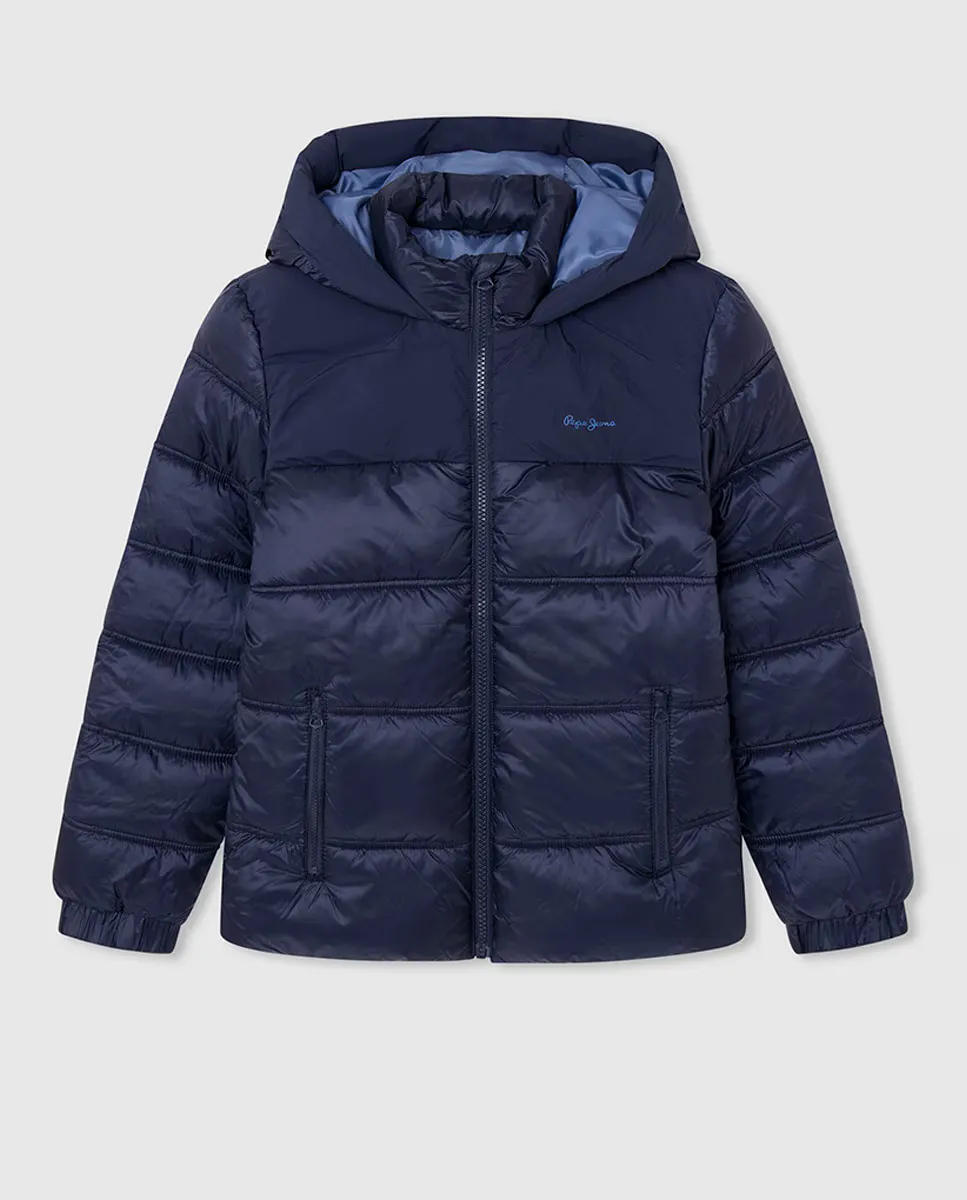 

Стеганое пальто с капюшоном для мальчика Pepe Jeans, синий