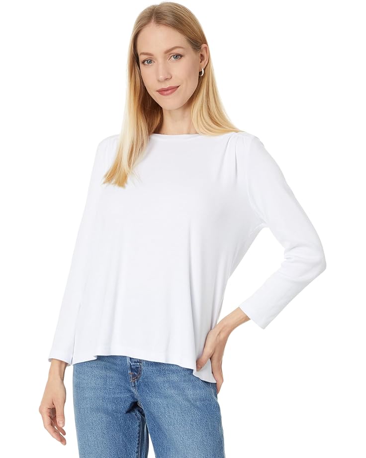 

Футболка Michael Stars Shelby Ruched Shoulder 3/4 Sleeve Tee, белый