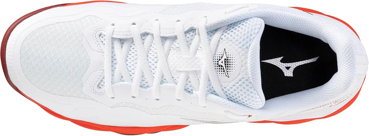 Кроссовки для тенниса и пиклбола Mizuno Wave Enforce Court, White-fiery Red — фото 4