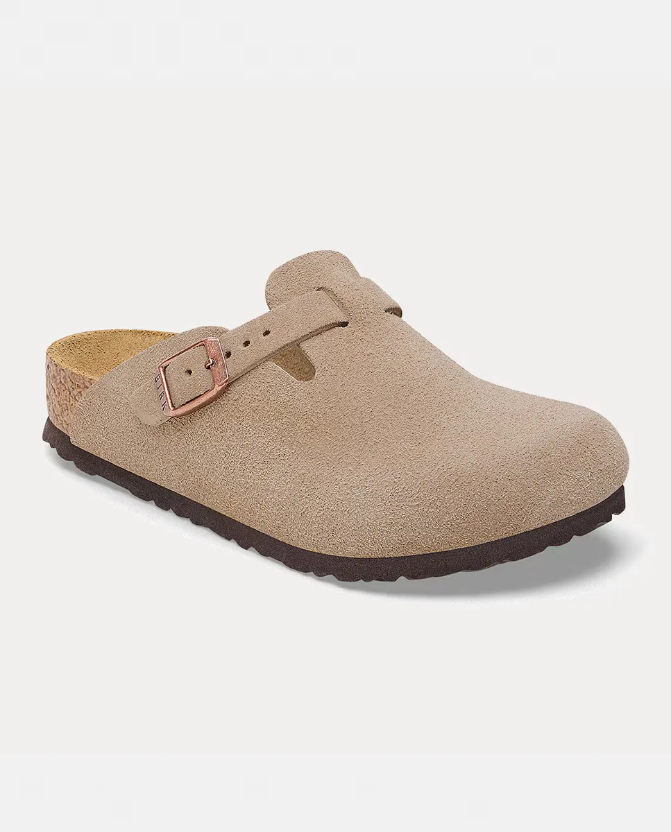 Замшевые сабо для детей Boston KIDS Birkenstock, серо-коричневый — фото 3