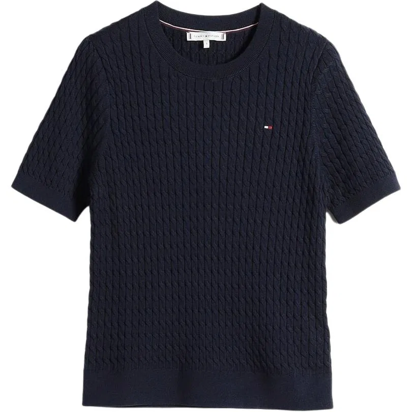 Свитер женский с круглым вырезом Tommy Hilfiger темно-синий