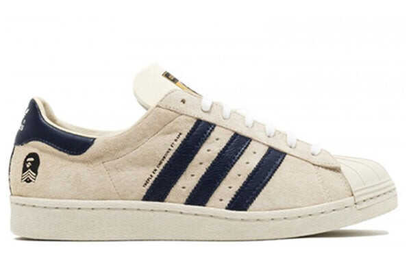 Кроссовки x a bathing ape superstar 80s 'tan' Adidas, бежевый — фото 2