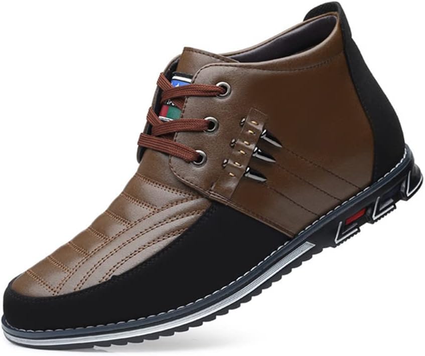 

Мужские повседневные бизнес-кеды лоферы на высокой подошве, удобные для ходьбы, для работы в офисе, кожаные без шнурков, модные лоферы Veslexth, коричневый