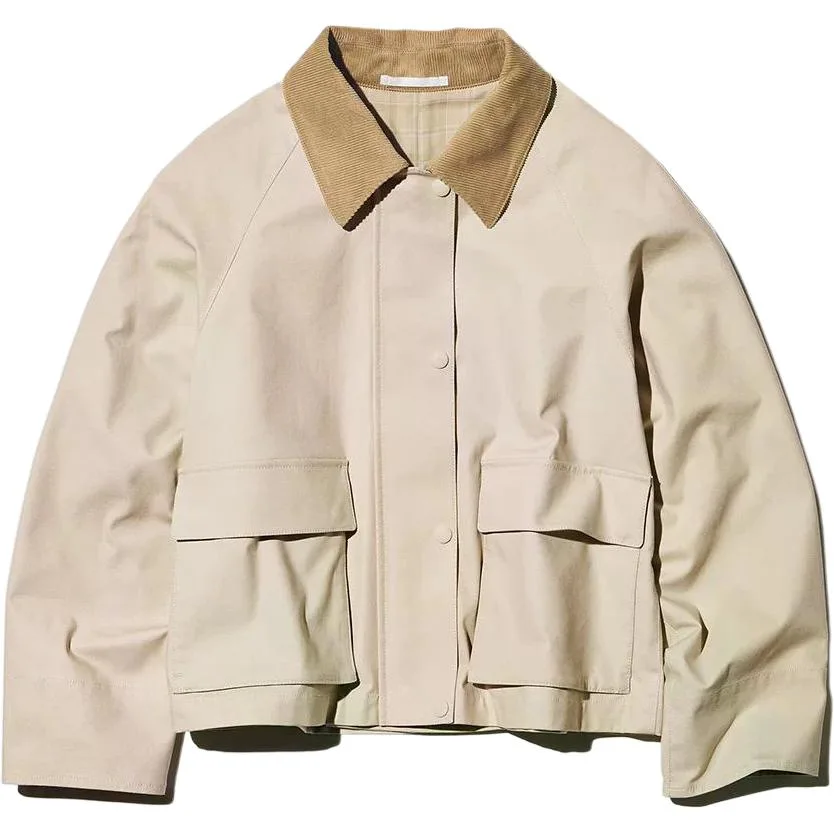 Короткое пальто женское с лацканами умеренной длины UNIQLO, бежевый
