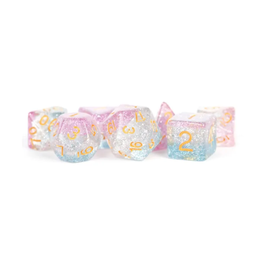 

Poly Set Unity с золотом (7), Resin Dice - Assorted (Metallic Dice Games)