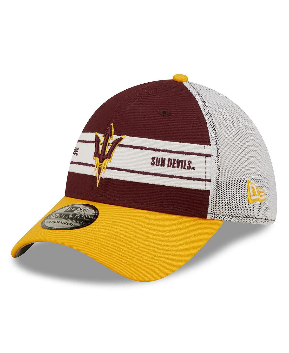 

Мужская темно-бордово-золотая шляпа Arizona State Sun Devils Banded 39THIRTY Flex Hat New Era