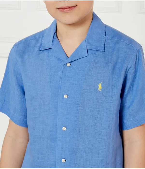 Льняная рубашка Loose fit Polo Ralph Lauren, синий — фото 4