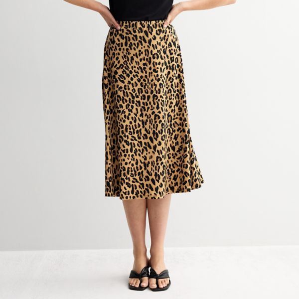 

Женская трикотажная юбка миди Nine West, цвет tan jana leopard