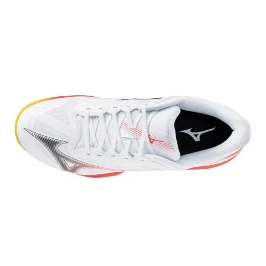 Теннисные кроссовки «Wave Exceed Court Wide OC» от Mizuno, White X Coral X Citrus — фото 4