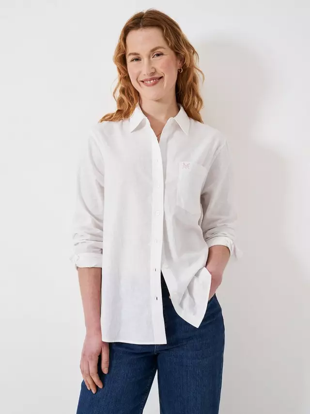 

Рубашка Crew Clothing Linen Blend, белый