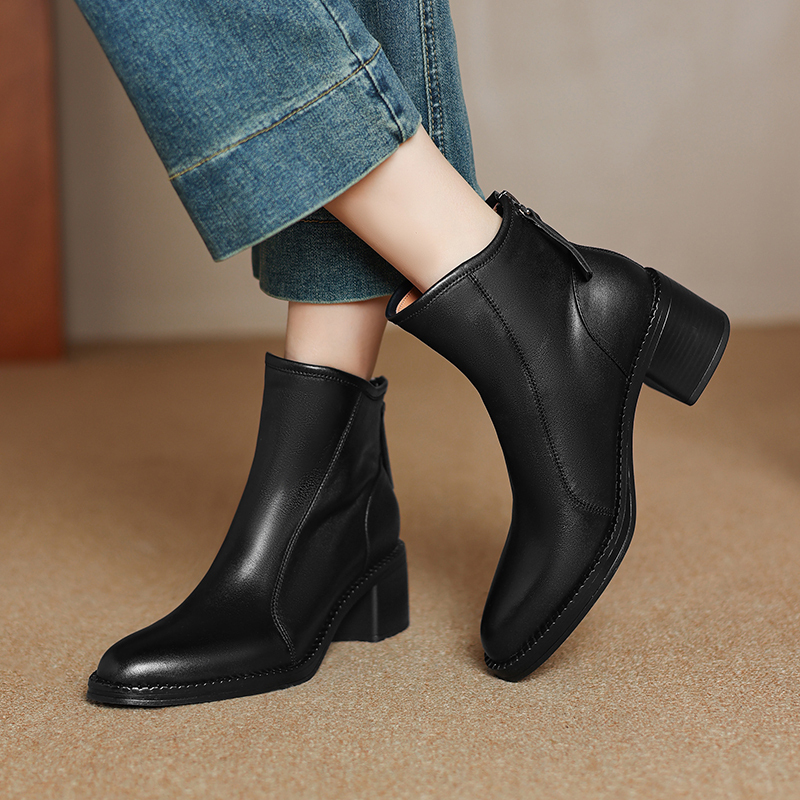 Yeezyy Reezy Черные женские ботинки на каблуке 5,5 см, цвет Black — фото 2