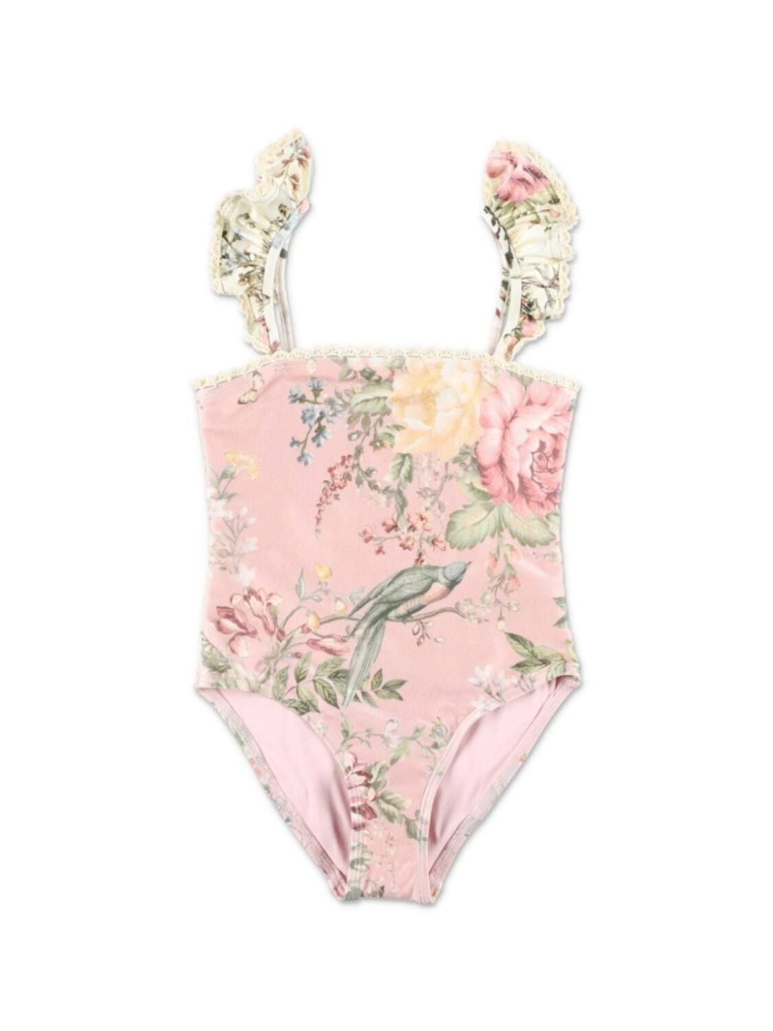 

ZIMMERMANN Kids купальник с цветочным принтом и отделкой крючком, розовый