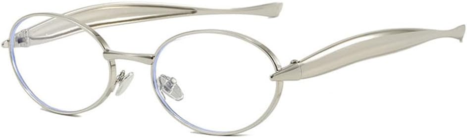 

Солнцезащитные очки UV400 - овальная маленькая оправа в стиле панк с металлическим блеском, подходят для женщин и мужчин, для бега и занятий спортом на открытом воздухе UYPTK, Silver Clear