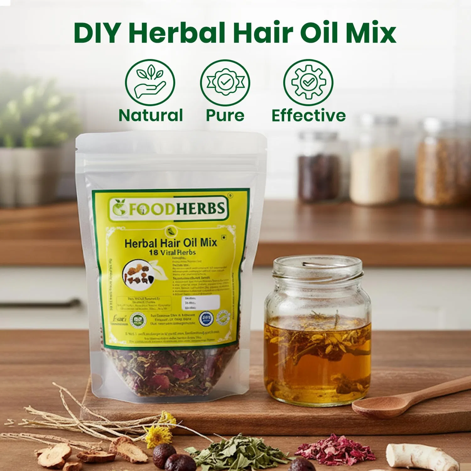 Смесь трав для масла для волос Foodherbs Herbal Hair Oil Mix Foodherbs — фото 2