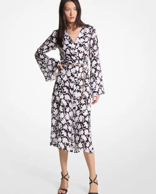 

Платье миди Georgette сми Michael Michael Kors, черный