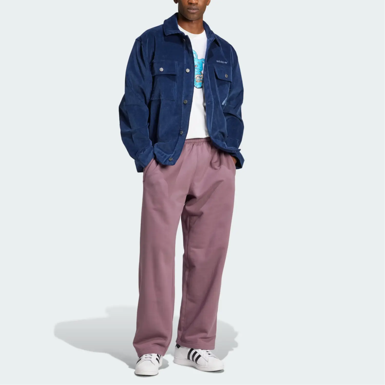 КУРТКА ТРЕНЕРА Куртка мужская Midnight Indigo Adidas Originals, индиго — фото 2