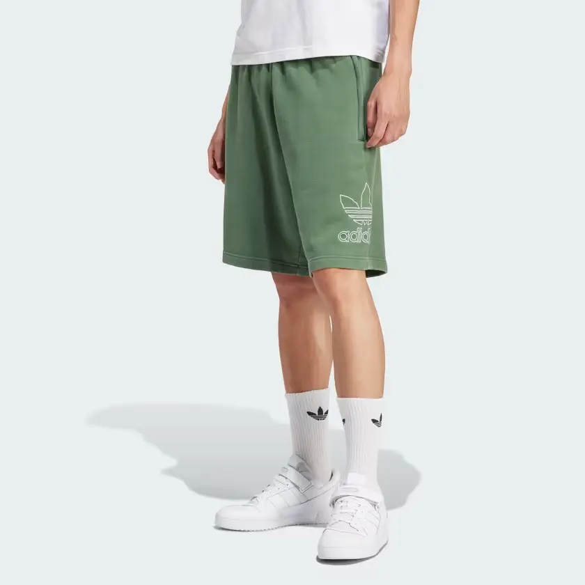Шорты Adicolor Outline Trefoil зеленые Adidas Originals, зеленый — фото 2