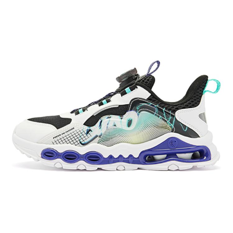 

QIAODAN Скользостойкие амортизирующие износостойкие детские повседневные кроссовки Black White Purple для подростков