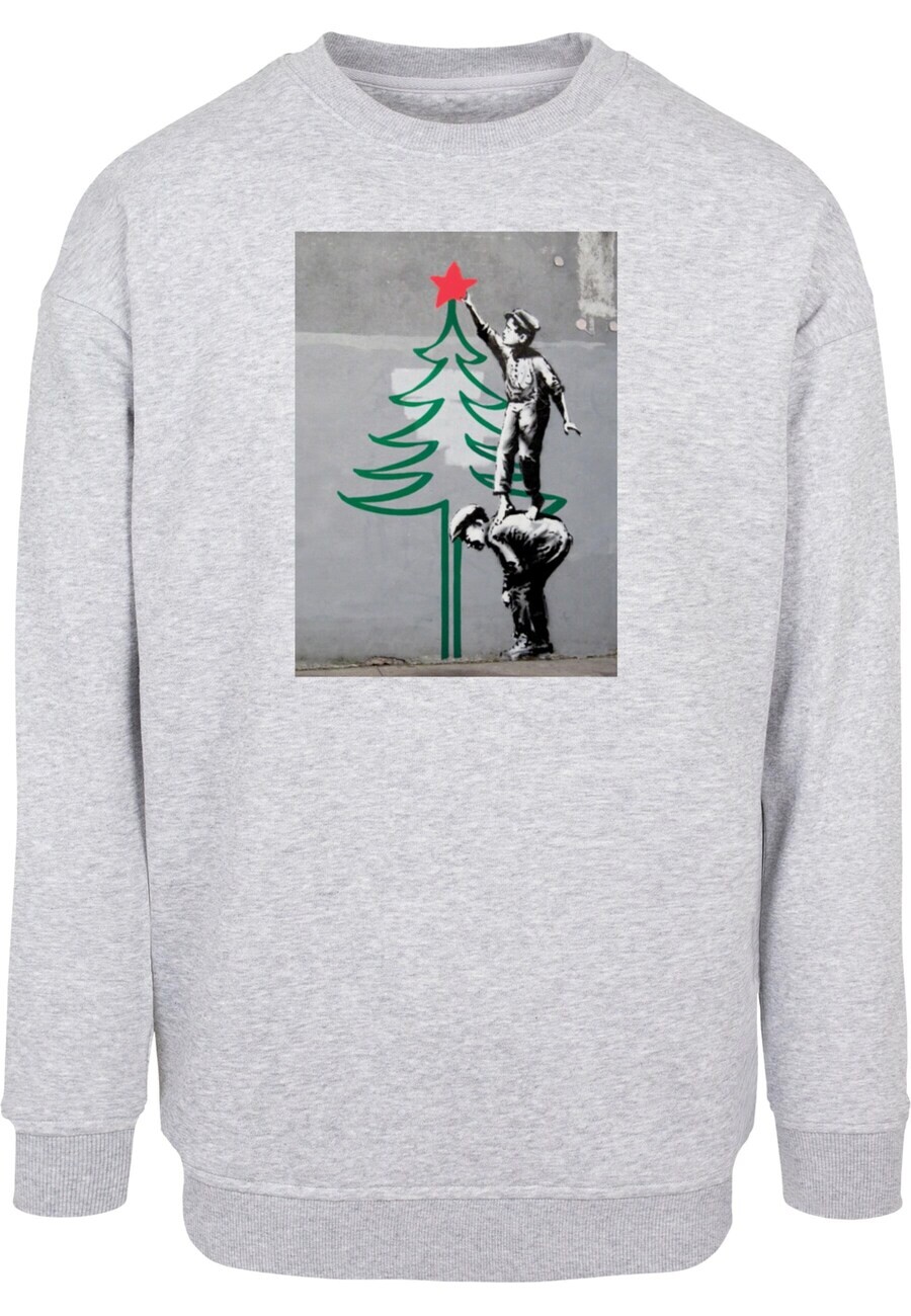 

Свитер Merchcode Sweatshirt Banksy - Christmas Tree, пятнистый серый