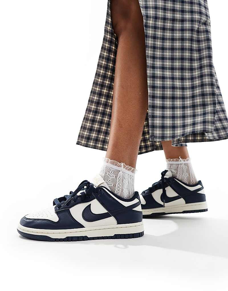 Темно-синие кроссовки Nike Dunk Low