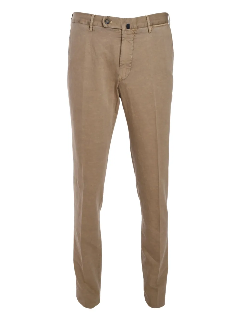 

Брюки строгого кроя из смесового льна slowear, коричневый