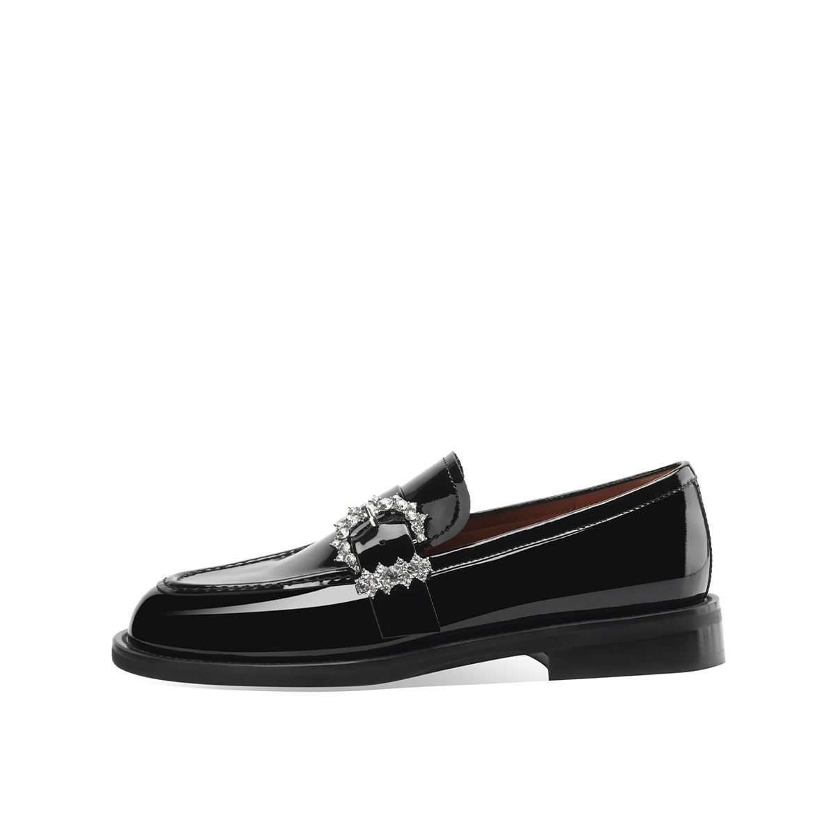 Rosa Bianca Лоферы женские 2,8 см черные на овечьей стельке, цвет Black (Sheepskin Insole)