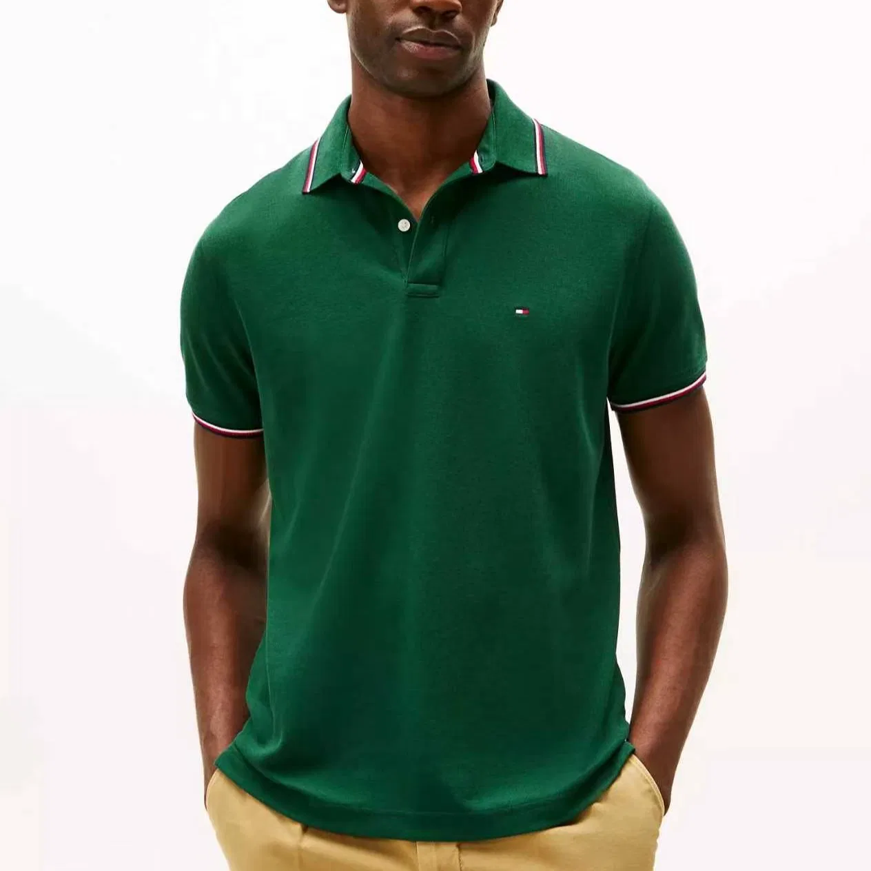 Поло мужское Tommy Hilfiger, Dark Green — фото 4