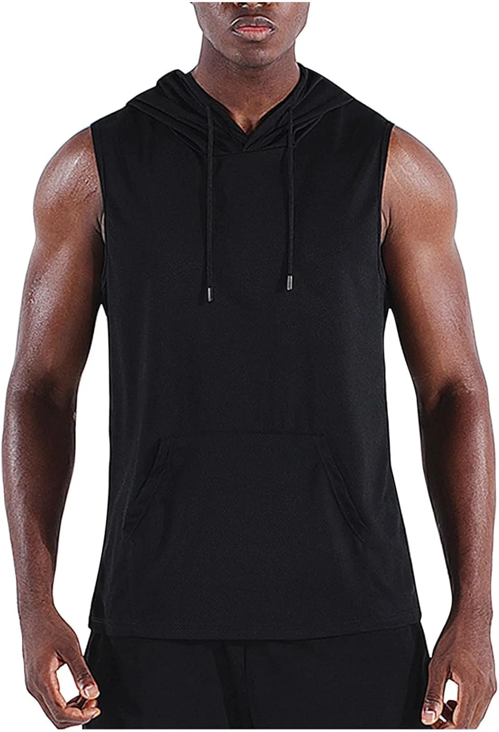 

Мужская майка-худи для тренировок Muscle Cut Off с карманом