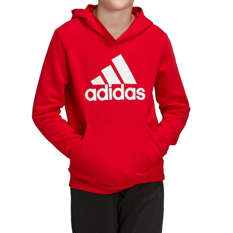 Детский худи с капюшоном Adidas, Light Scarlet/White — фото 2