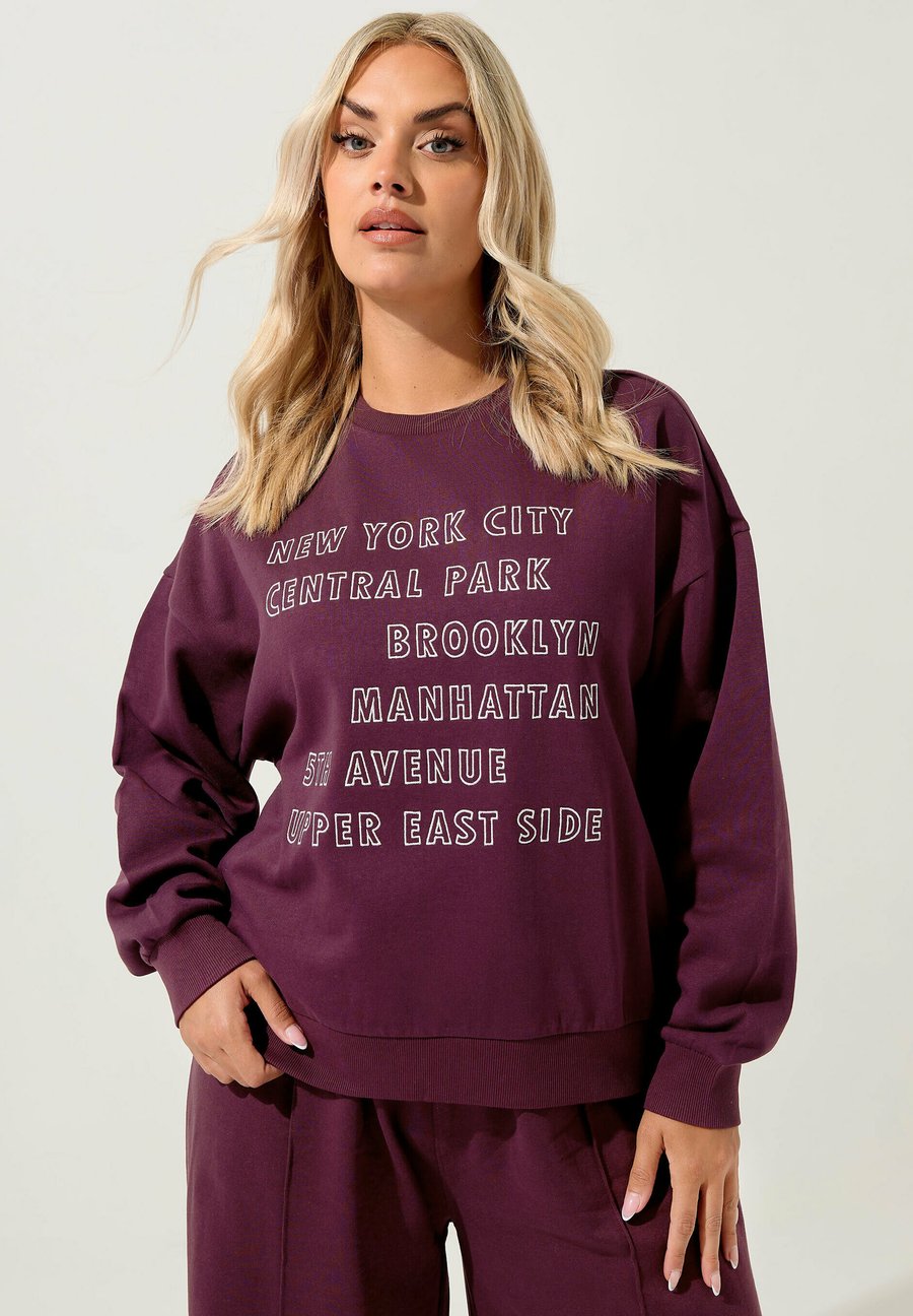 

Толстовка Yours Clothing Sweatshirt, Burgundy/Bordeaux