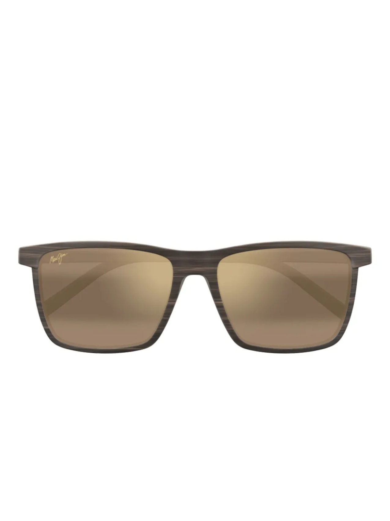 

Солнцезащитные очки Maui Jim One Way с квадратной оправой и эффектом дерева, коричневый
