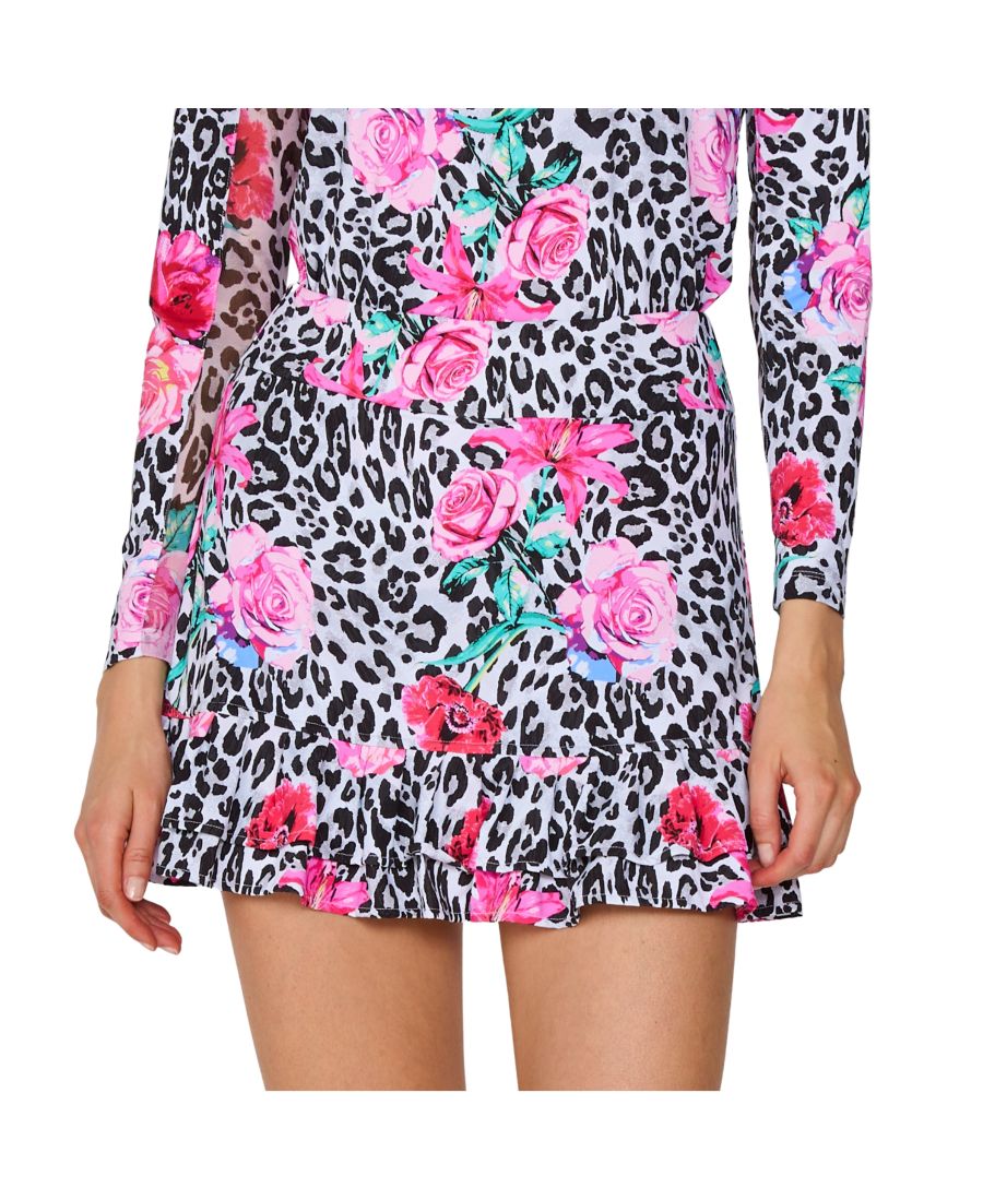 

Шорты-юбка G Lifestyle с двойной оборкой G Lifestyle Clothing, Black Leopard Floral