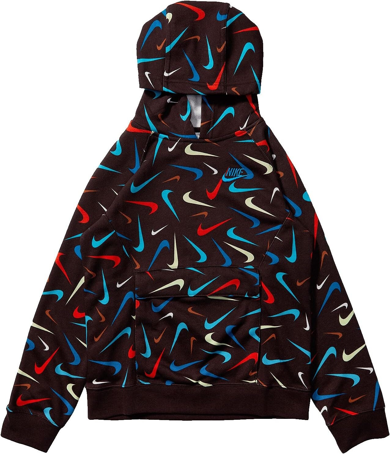 

Худи Nike NSW Club Fleece Print Hoodie, цвет Brown Basalt/Imperial Blue