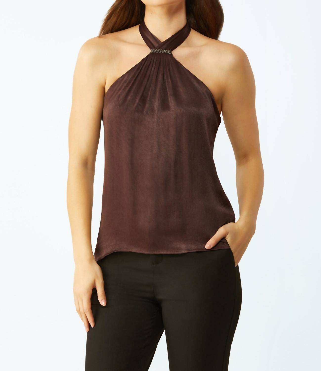 

Ecru Топ-халтер Berry с цепочкой для малыша, темно-сливовый цвет