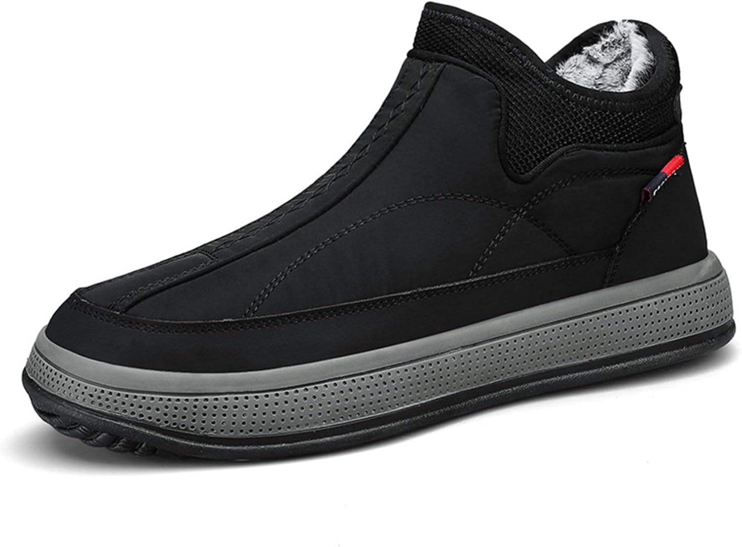 

Мужские зимние ботинки Crepuscute с плоской подошвой, бархатные, теплые, противоскользящие, высокие, на щиколотку, для прогулок на улице, черный