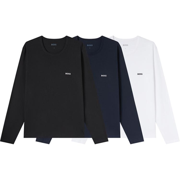 

Футболка с вышитым логотипом HUGO BOSS, 3 pack (черный+белый+темно-синий)