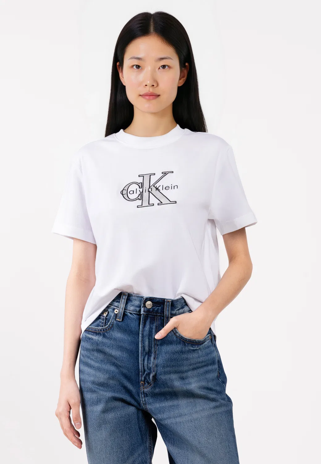 Футболка, с графическим принтом, Calvin Klein Jeans, белый