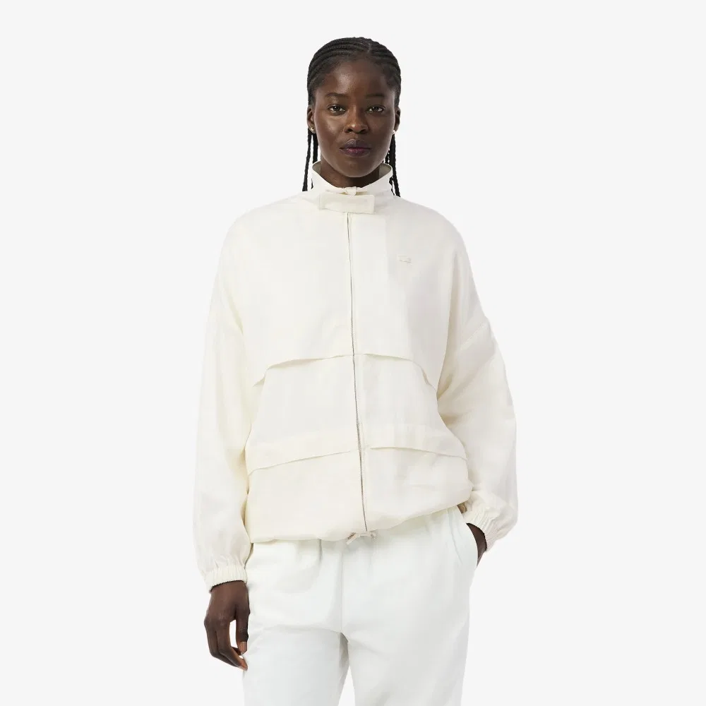 Куртка спортивная Lacoste из смесового льна, Off-White